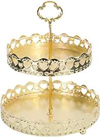 Obst Etagere 2 Etagen Gold Serviertablett Runde