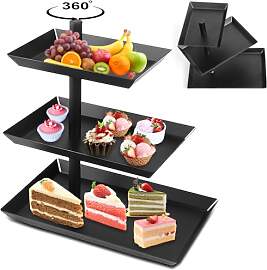 Obstkorb Etagere mit 3 Etagen, 360° Drehbares
