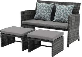 OC Orange-Casual Outdoor Loveseat, 3-TLG