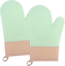 Ofenhandschuhe,2PCS Topflappen Silikon, Backofen