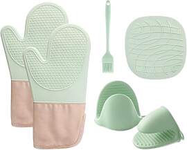 Ofenhandschuhe Hitzebeständig Mintgrün, 6er Set