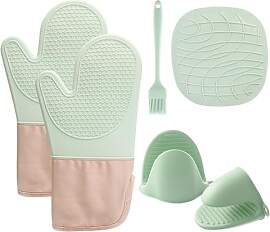 Ofenhandschuhe Topfhandschuhe Silikon 6er Set -