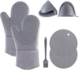 Ofenhandschuhe Topfhandschuhe Silikon 6er Set -