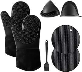 Ofenhandschuhe Topfhandschuhe Silikon 6er Set -