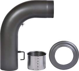 Ofenrohr FIREFIX, grau, B:15,4cm H:59,5cm L:45cm,