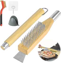 OFFCUP Pizzaofen Bürste 50cm mit Stahlschaber und 