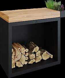 OFYR Butcher Block Storage 90 Black Teakholz