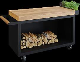 OFYR Mise en Place Table Black 135 PRO Teakholz