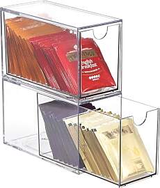 OGANAZI 2 Stück Transparent Teebeutel Organizer