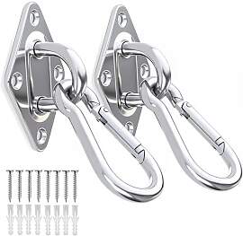 OHIYO 2 Stück Edelstahl Augplatte und Karabiner,
