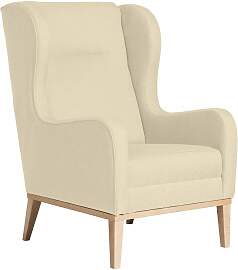 Ohrenbackensessel Angelo Flachgewebe beige