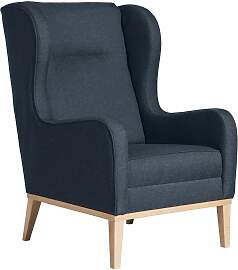 Ohrenbackensessel Angelo Flachgewebe blau