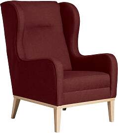 Ohrenbackensessel Angelo Flachgewebe rot