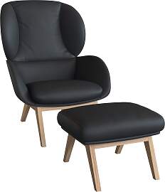Ohrensessel FLEXLUX "Adria", schwarz