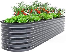 Ohuhu Hochbeet Metall 240x60x45 cm, 9-in-1