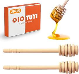 OioTuyi 2 Stück Honiglöffel aus Olivenholz & 