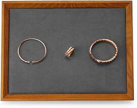 Oirlv Massivholz flaches Schmucktablett Schmuck