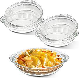 OJMHD 4 Stück Glas Runde Pie Form, 20 cm Kleine