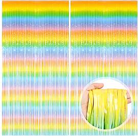 O-Kinee Lametta Vorhänge Bunt Regenbogen, 2