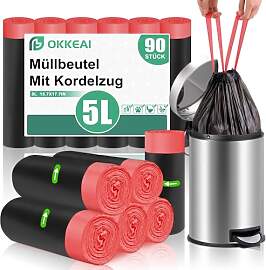 OKKEAI Müllbeutel 5l Schwarz Kleiner Müllsäcke