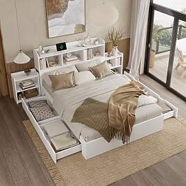 okwish Holzbett 140x200 cm Doppelbett,