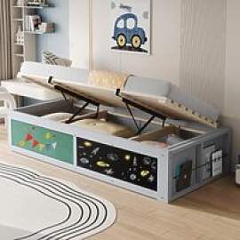okwish Kinderbett 90x200 mit Schreibplatte,
