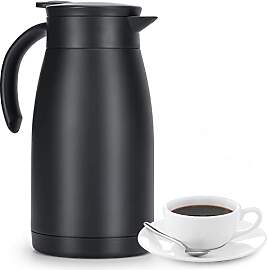 Olerd 1L Isolierkanne, Edelstahl Thermoskanne,