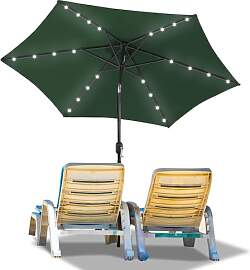 Ollewiellan Sonnenschirm LED Solar Ø 270 cm mit
