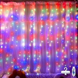 Ollny LED Lichtervorhang 2x2m, 200 LEDs