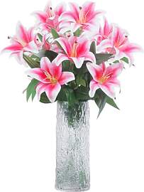 Olrla künstliche Lilienblume Rosa 60cm Lange, 8
