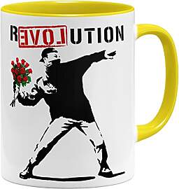 OM3® Love Revolution Banksy Kaffee-Tasse