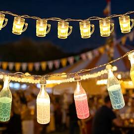 OMIGA 2 Stück LED Bierkrug Flaschenlicht und