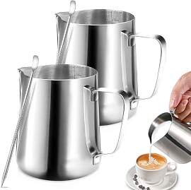Omtofo 2 Stück Milchkännchen Edelstahl, 350ml