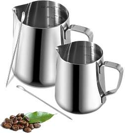 Omtofo 350ml+550ml Milchkännchen Edelstahl,