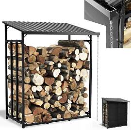 Onbest Innovation, Brennholzregal mit Regenrinne,