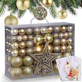 ONBEST Weihnachtskugeln 128-teiliges Set – 1x