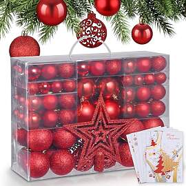 ONBEST Weihnachtskugeln 128-teiliges Set – 1x