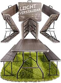 Ondis24 Biertischgarnitur Lisa Campingtisch 2X