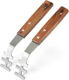 onlyfire Grillrostheber Edelstahl mit Holzgriff,