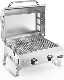 onlyfire Tischgasgrill 2 Edelstahlbrennern,