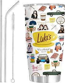 Onperpoe Gilmore Girls Thermobecher mit Strohhalm, 