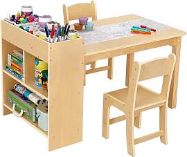 OOOK Kindertisch mit 2 Stühlen, Basteltisch