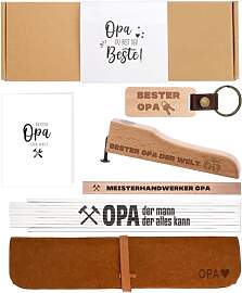 Opa Handwerker Geschenk Set - 2 Meter Zollstock |
