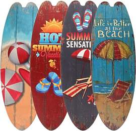 Operitacx 4 Stück Surfbrett Holz Deko Set