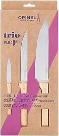 Opinel OP01838 Parallele Kochmesserset, rostfreier 