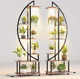 OPULENTHOME Pflanzenregal mit Licht, 2 Stück,