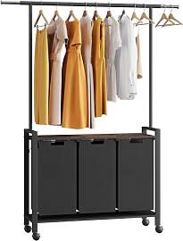 OPULENTHOME Wäschekorb, Wäschesammler 3 Fächer, 