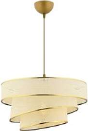 Opviq Pendelleuchte Couper gold weiß Baumwolle