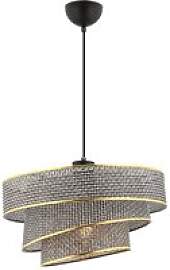 Opviq Pendelleuchte Couper grau gold Baumwolle