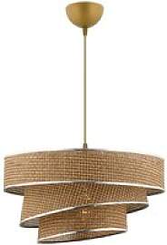 Opviq Pendelleuchte Couper silber beige Baumwolle